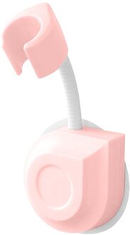 1Pc Punch Gratis Douchekop Houder Duurzaam Zuignap Douche Beugel Verstelbare Douche Beugel Bevestiging Douchekop Stand Beugel roze