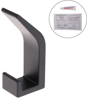 1Pc Punch-Gratis Zelfklevende Dubbele Haak Zwart Witte Handdoek Haak Voor Keuken Badkamer Hoed Handdoek Haak muur Hanger