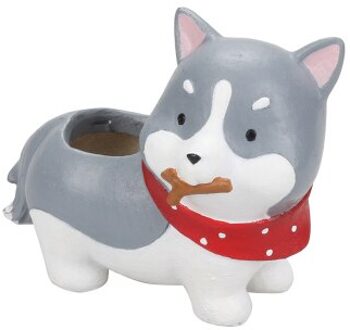 1pc Puppy Hars Planter voor Vetplanten Decoratieve Bloempot Desktop Bonsai Akita Huskies Teckel Huis Tuin Decoratie Husky
