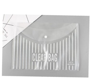 1Pc Pvc A4 Bestandsmap Document Filing Bag School Kantoorbenodigdheden Briefpapier Tas Transparante Briefpapier Organizer wit