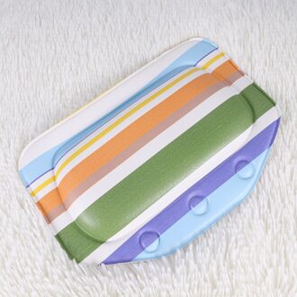 1Pc Pvc Spons Bad Kussen Met Kleurrijke Strip Spa Bad Kussen Voor Hoofd Schouder Nek Ondersteuning (Kleurrijke)