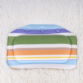 1Pc Pvc Spons Bad Kussen Met Kleurrijke Strip Spa Bad Kussen Voor Hoofd Schouder Nek Ondersteuning (Kleurrijke)