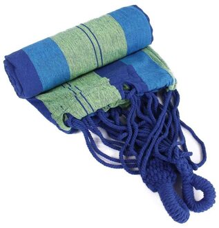 1Pc Rainbow Outdoor Leisure Draagbare Hangmat Canvas Hangmatten Ultralight Tuin Sport Home Reizen Camping Hangmat 2.5x1.5m Blauw