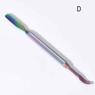 1PC Rainbow Rvs Cuticle Pusher UV Gel Polish Dubbelzijdig Stok Dode Huid Remover Nagelvijl Nail Care nail Art Gereedschap