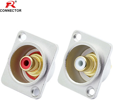 1pc RCA Panel Mount Chassis Connector, Excellent quality, Silver RCA Female Socket, Red&White Colors Available