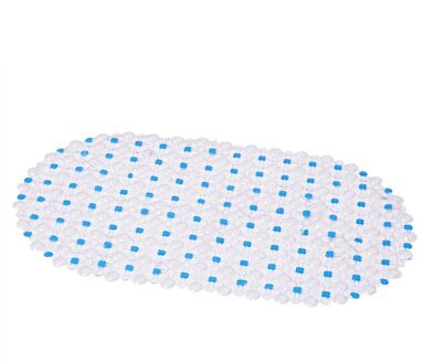 1Pc Rechthoek Pvc Anti-Slip Badmatten Zachte Douche Badkamer Massage Mat Zuignap Antislip Bad tapijt Grote Maat blauw