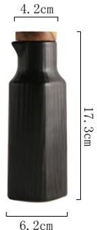 1Pc Relmhsyu Nordic Stijl 4 Kleur Keramische Olie Sojasaus Kruiden Azijn Pot zwart