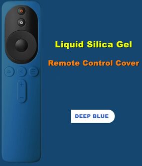 1Pc Remote Gevallen Voor 4a4c Voice Zachte Siliconen Beschermhoes Voor Mi Afstandsbediening Rubber Cover Voor Afstandsbediening Tv doos donker blauw