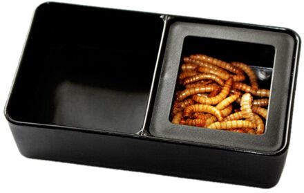 1Pc Reptiel Tank Insect Spider Mieren Nest Snake Gecko Voedsel Water Voeden Kom Terrarium Fokken Feeders Box Huisdieren Benodigdheden zwart
