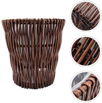 1Pc Rieten Geweven Vuilnisbak Milieuvriendelijke Opslag Mand Prullenbak koffie