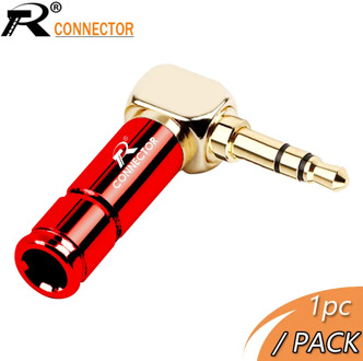 1pc Right Angle Earphone plug 3Pole Gold-plated Wire Connector Fit for 6mm Cable DIY Play Aluminum alloy tube 3.5mm Jack