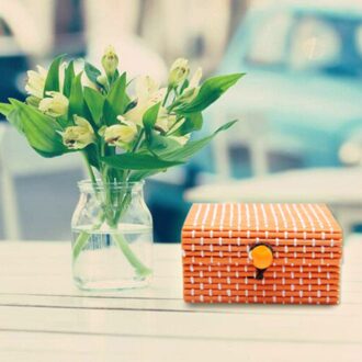 1Pc Ring Ketting Oorbellen Bamboe Houten Case Sieraden Opbergdozen Houder Bloem Kleur Opbergdozen #2