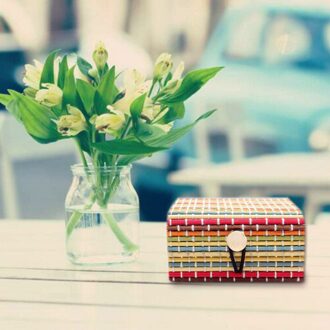 1Pc Ring Ketting Oorbellen Bamboe Houten Case Sieraden Opbergdozen Houder Bloem Kleur Opbergdozen #2