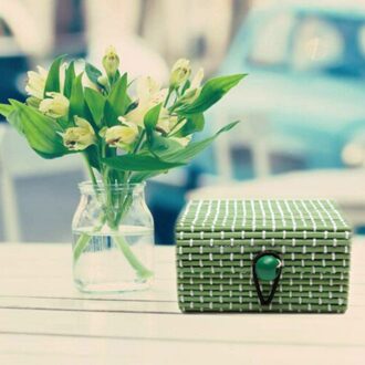 1Pc Ring Ketting Oorbellen Bamboe Houten Case Sieraden Opbergdozen Houder Bloem Kleur Opbergdozen #2