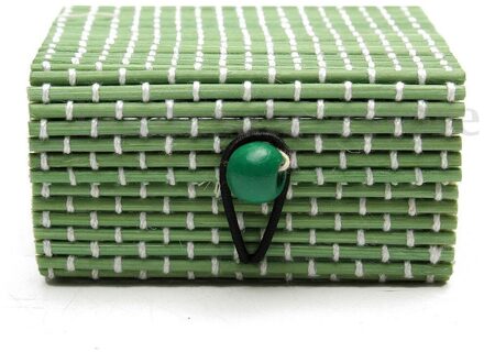 1Pc Ring Ketting Oorbellen Bamboe Houten Case Sieraden Opbergdozen Houder Bloem Kleur Opbergdozen