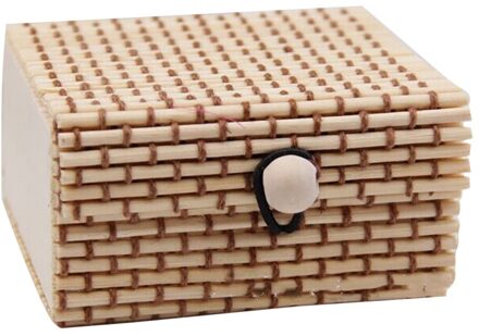 1Pc Ring Ketting Oorbellen Bamboe Houten Case Sieraden Opbergdozen Houder Bloem Kleur Opbergdozen