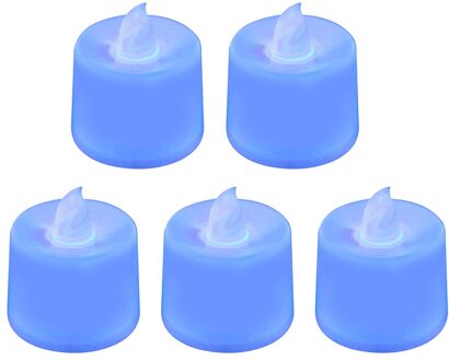 1Pc Romantische Led Kaars Kleurrijke Lamp Simulatie Kleur Vlam Thee Licht Thuis Bruiloft Verjaardag Party Voorstellen Event Decoratie Blauw