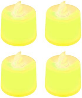 1Pc Romantische Led Kaars Kleurrijke Lamp Simulatie Kleur Vlam Thee Licht Thuis Bruiloft Verjaardag Party Voorstellen Event Decoratie geel