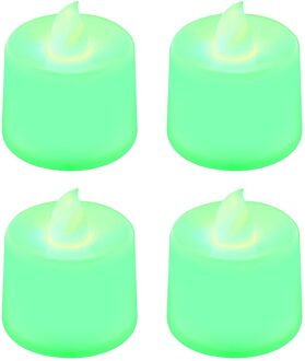 1Pc Romantische Led Kaars Kleurrijke Lamp Simulatie Kleur Vlam Thee Licht Thuis Bruiloft Verjaardag Party Voorstellen Event Decoratie groen