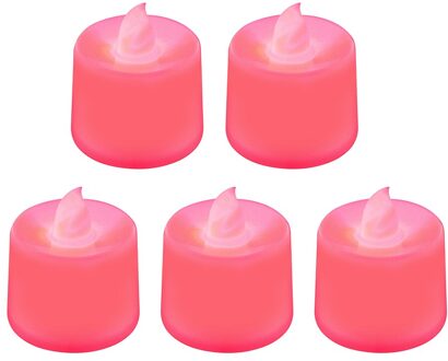 1Pc Romantische Led Kaars Kleurrijke Lamp Simulatie Kleur Vlam Thee Licht Thuis Bruiloft Verjaardag Party Voorstellen Event Decoratie Rood