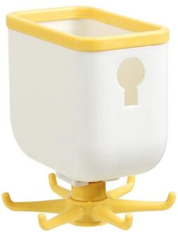 1Pc Roterende Rack 6-Claw Haak Keuken Punch-Gratis 360-Graden Haak Badkamer Cartoon Muur Opknoping plastic Opbergdoos Met Haak geel
