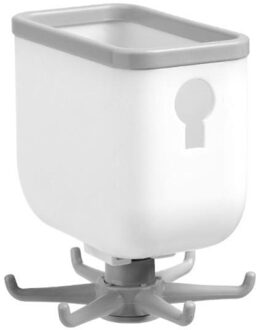 1Pc Roterende Rack 6-Claw Haak Keuken Punch-Gratis 360-Graden Haak Badkamer Cartoon Muur Opknoping plastic Opbergdoos Met Haak wit