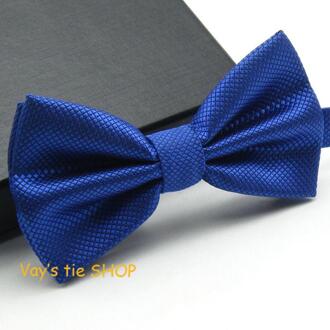 1Pc Royal Blue Strikje Voor Mannen Jacquard Plaid Bowtie Grid Leisure Wedding Tuxedo Brand Das Vlinder