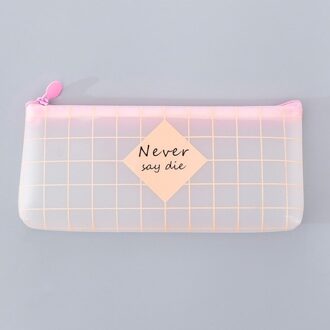 1Pc Roze Etui Kleine Verse En Eenvoudige Etui Briefpapier Organizer Potlood Bag School Office Supply Escolar