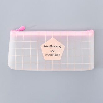 1Pc Roze Etui Kleine Verse En Eenvoudige Etui Briefpapier Organizer Potlood Bag School Office Supply Escolar
