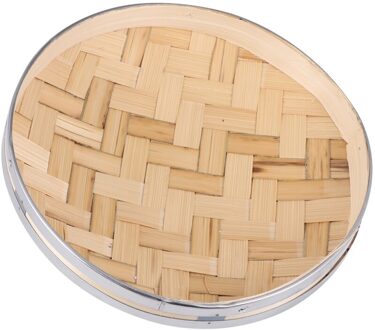 1Pc Rvs Banding Voedsel Stoomboot Stomen Mand Dumplings Dim Sum Bamboe Kooi Keuken Gadget Voor Thuis (22cm Steamer) zoals getoond 1