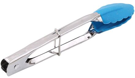 1Pc Rvs Bbq Tang Buffet Salade Tong Clip Lock Voedsel Keuken Grill Accessoires Brood Tang type1 donker blauw