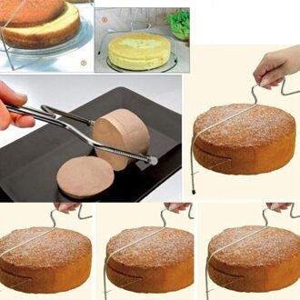 1Pc Rvs Cake Slicer Verstelbare Draad Brood Pizza Leveler Cake Cutter Tool Keuken Gadgets Bakken Accessoires