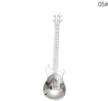 1Pc Rvs Cartoon Gitaar Lepel Creatieve Koffie Melk Lepel Ijs Snoep Theelepel Keuken Koken Accessoires 05