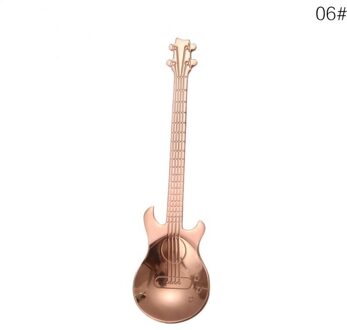 1Pc Rvs Cartoon Gitaar Lepel Creatieve Koffie Melk Lepel Ijs Snoep Theelepel Keuken Koken Accessoires 06