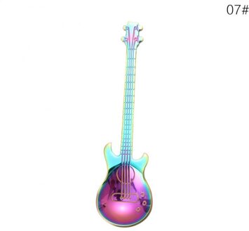 1Pc Rvs Cartoon Gitaar Lepel Creatieve Koffie Melk Lepel Ijs Snoep Theelepel Keuken Koken Accessoires 07