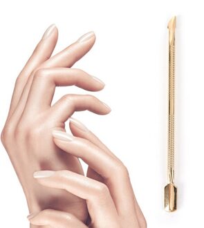 1Pc Rvs Cuticle Pusher Trimmer Remover Pedicure Nail Art Gereedschap Dual-End Pusher Goud Kleur