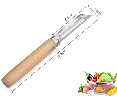 1Pc Rvs Dunschiller Voor Apple Tomaat Peer Groente Dunschiller Houten Handvat Voor Apple Dunschiller Fruit dunschiller
