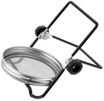 1Pc Rvs Filter Mesh Screen Deksels Sprouter Zaad Filter Kit Kieming Cover Kieming Voor Mason Potten Tuin Sproute zwart shelf