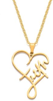 1Pc Rvs Ketting Geloof Hanger Ketting Geloof Ketting Voor Vrouwen Mannen Mode Christian Inspirational Sieraden LGS1658