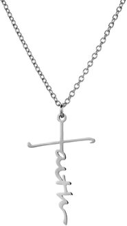 1Pc Rvs Ketting Geloof Hanger Ketting Geloof Ketting Voor Vrouwen Mannen Mode Christian Inspirational Sieraden LGS1719