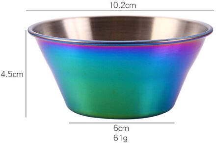 1Pc Rvs Kruiden Schotel 10.2X4.5Cm Voedsel Dompelen Schotel Saus Schotel Voorgerecht Opslag Platen Voor Home eetkamer Gebruik kleurrijk