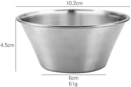 1Pc Rvs Kruiden Schotel 10.2X4.5Cm Voedsel Dompelen Schotel Saus Schotel Voorgerecht Opslag Platen Voor Home eetkamer Gebruik zilver