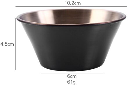 1Pc Rvs Kruiden Schotel 10.2X4.5Cm Voedsel Dompelen Schotel Saus Schotel Voorgerecht Opslag Platen Voor Home eetkamer Gebruik zwart