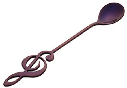 1Pc Rvs Music Note Lepel Mok Lepel Muziek Bar Ice Bar Creatieve Lepel Koffie Lepel Roeren Lepel keukengereedschap paars