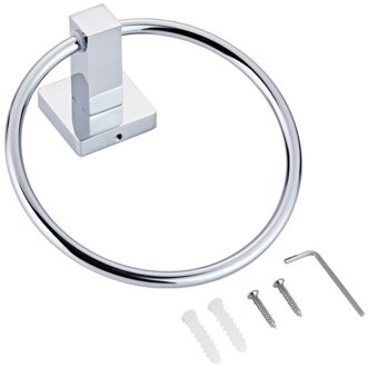 1PC Rvs Ronde Stijl Muur Gemonteerde Handdoek Ring Holder Hanger Badkamer