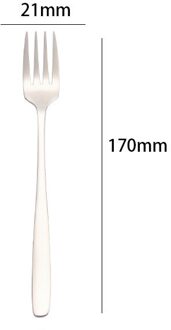 1Pc Rvs Servies Zilveren Lepel Vork Keuken Servies Lange Handvat Salade Dessert Koffie Theelepel Drink Servies vork 2