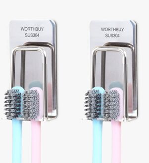 1pc rvs tandenborstelhouder muur zuig tandenborstelhouder Badkamer accessoires Badkamer Benodigdheden