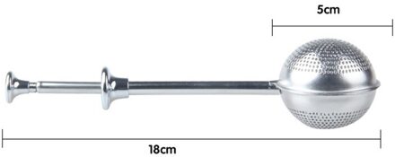1Pc Rvs Thee Zetgroep Filter Loose Tea Leaf Zeef Diffuser Intrekbare Spice Zetgroep Lange Handvat Keuken Tool