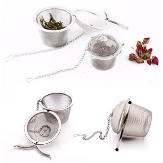 1Pc Rvs Thee Zetgroep Sphere Locking Spice Tea Ball Zeef Mesh Zetgroep Thee Filter Theepot Keuken Gereedschap XL