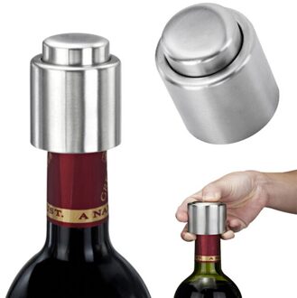 1Pc Rvs Vacuüm Wijnfles Stopper Verzegelde Opslag Wijn Plug Drank Flow Stop Giet Cap